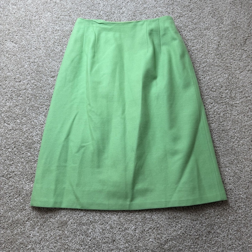 Vintage Darlene Skirt Juniors 15-16 Green Solid A-Line Midi Lined Casual Spring